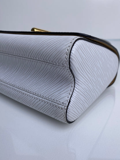 Louis Vuitton White Twist Lock Epi Crossbody Bag GHW