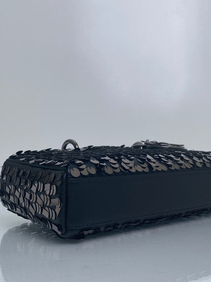 Dior Black Sequin Lady D-Joy Medium Bag RHW