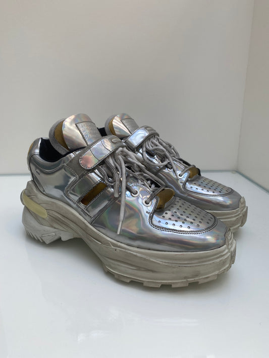 Maison Margiela Silver Metallic Sneakers, 46