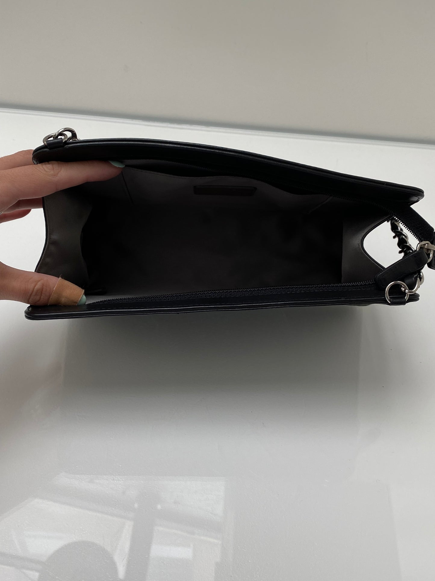 Chanel Black Lucky Charm Patent Short Chain Clutch SHW