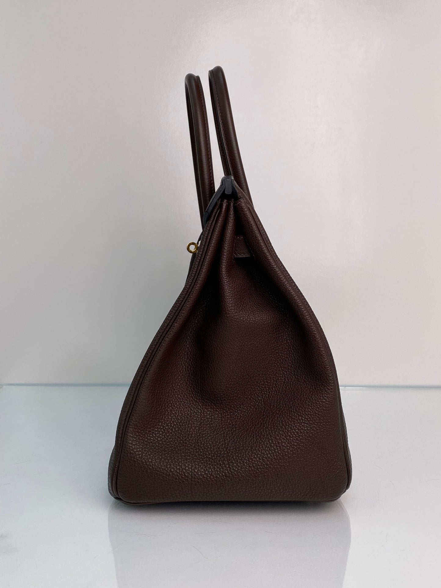 Hermes Birkin 35 Chocolate Togo GHW #Q