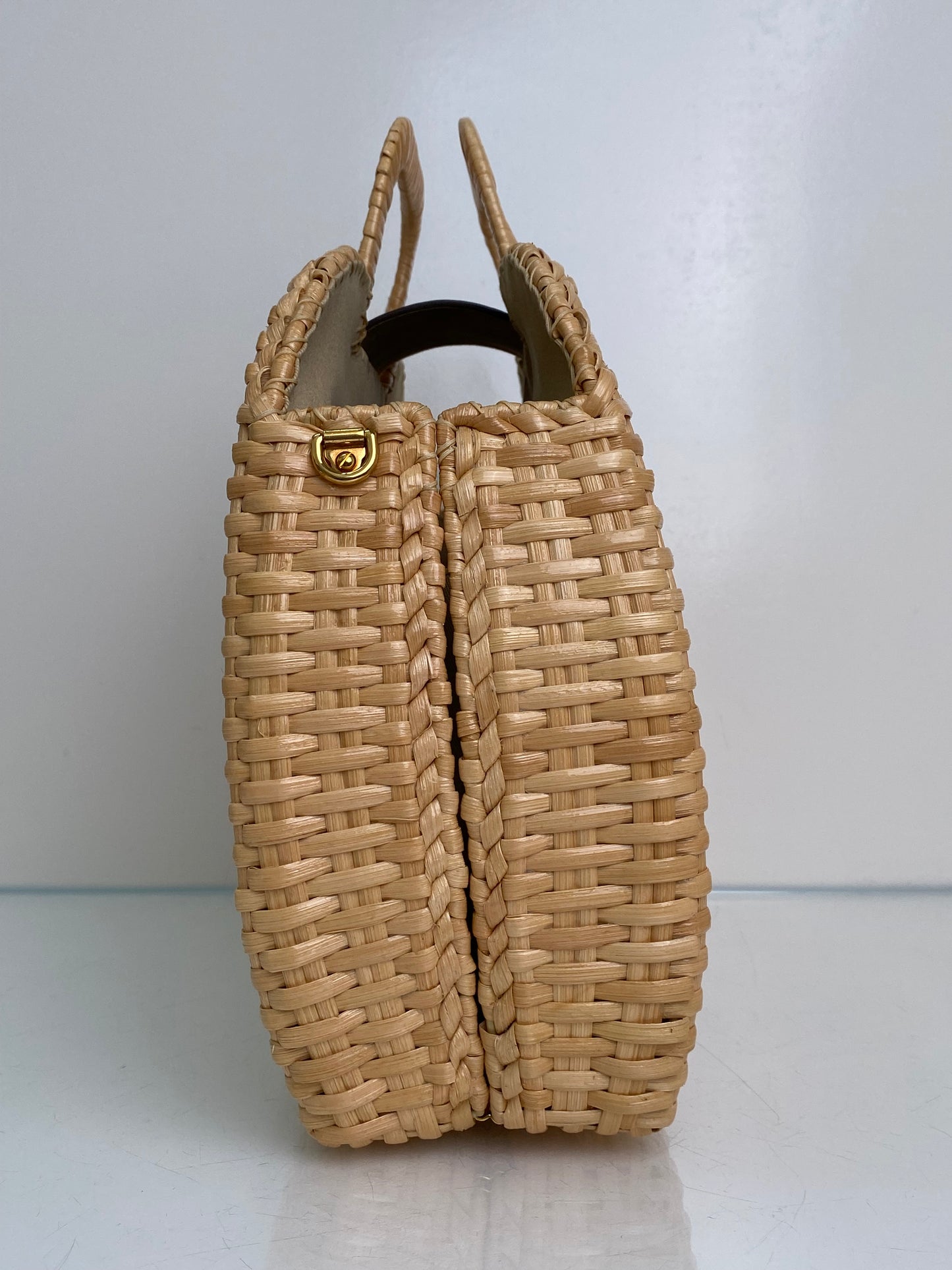 Dolce & Gabbana Tan & Brown DG Amore Wicker Handbag GHW