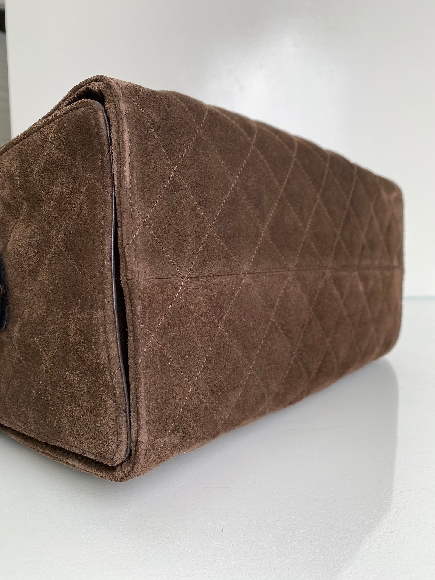 Chanel Dark Brown Suede Medium 25 Hobo Bag GHW