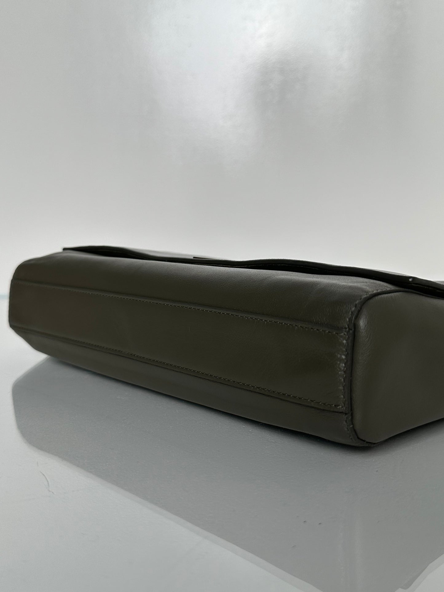 Saint Laurent Grey / Taupe Suede Reversible Kate Bag GHW