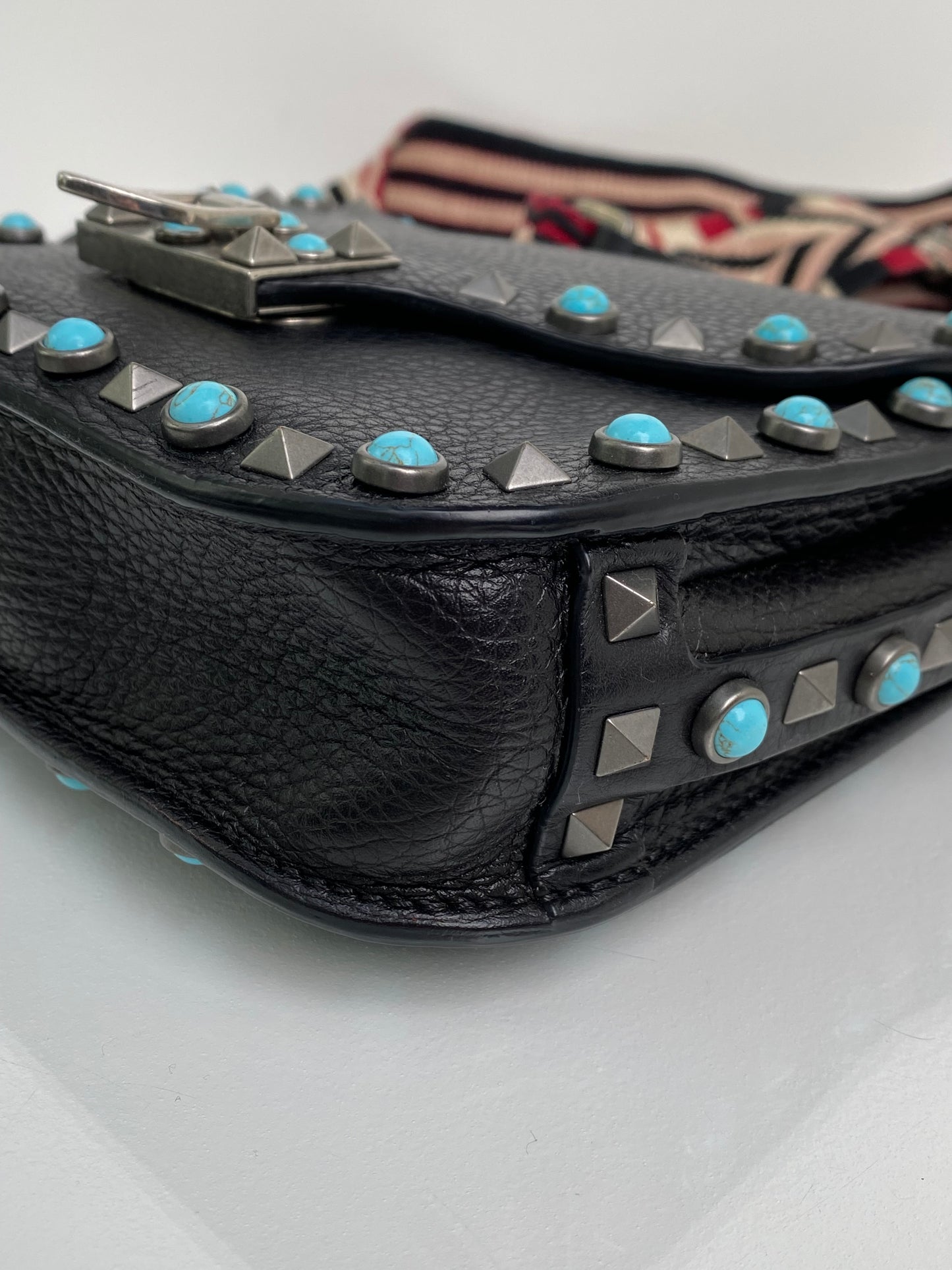 Valentino Black Turquoise/Ruthenium Rocksud Crossbody