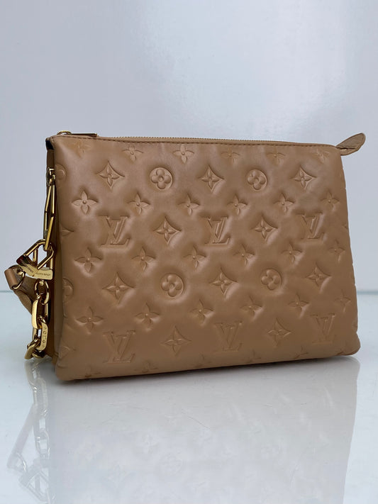 Louis Vuitton Beige Lambskin Coussin Bag PM GHW