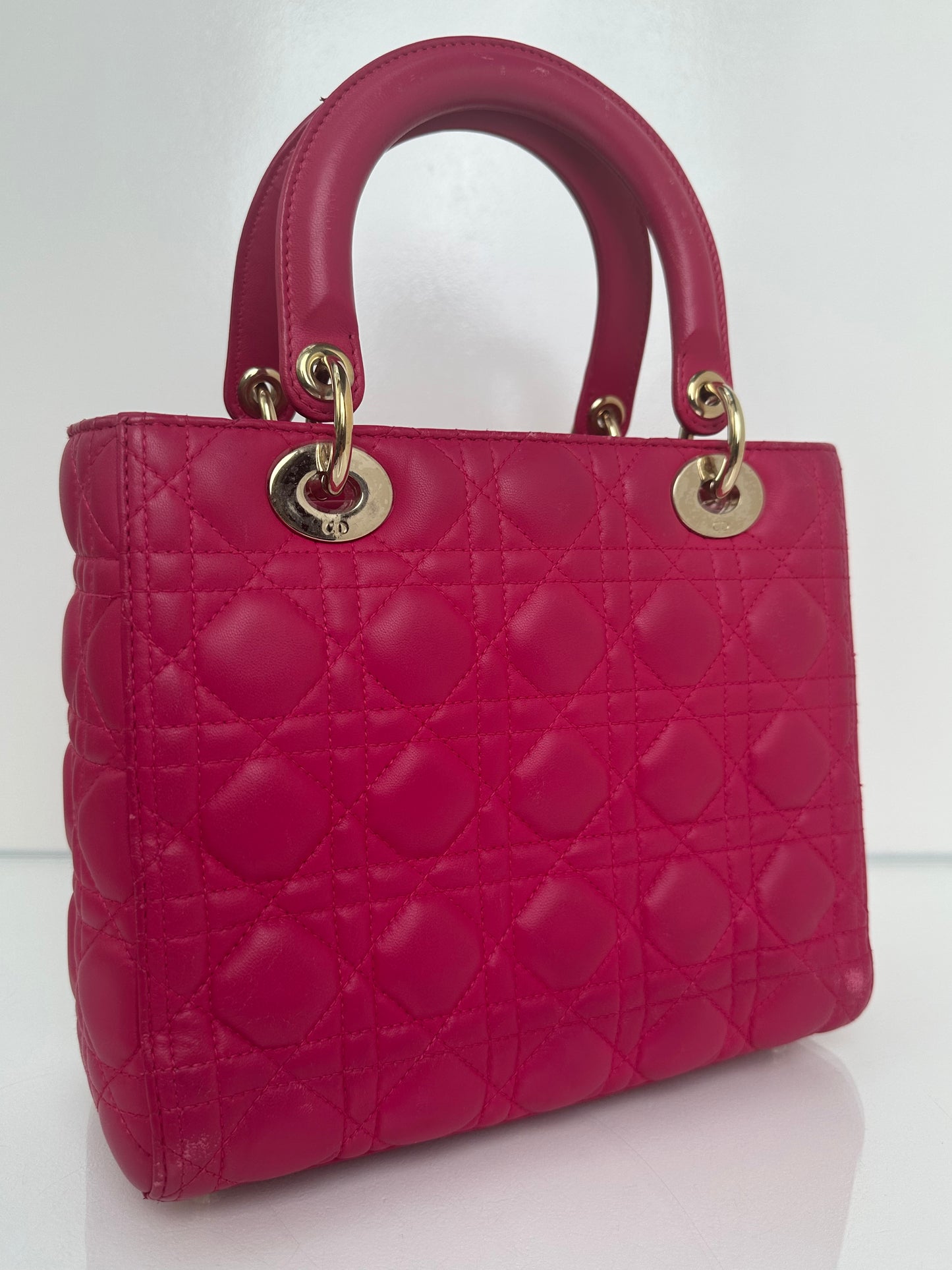 Dior Pink Cannage Lady Dior Bag GHW