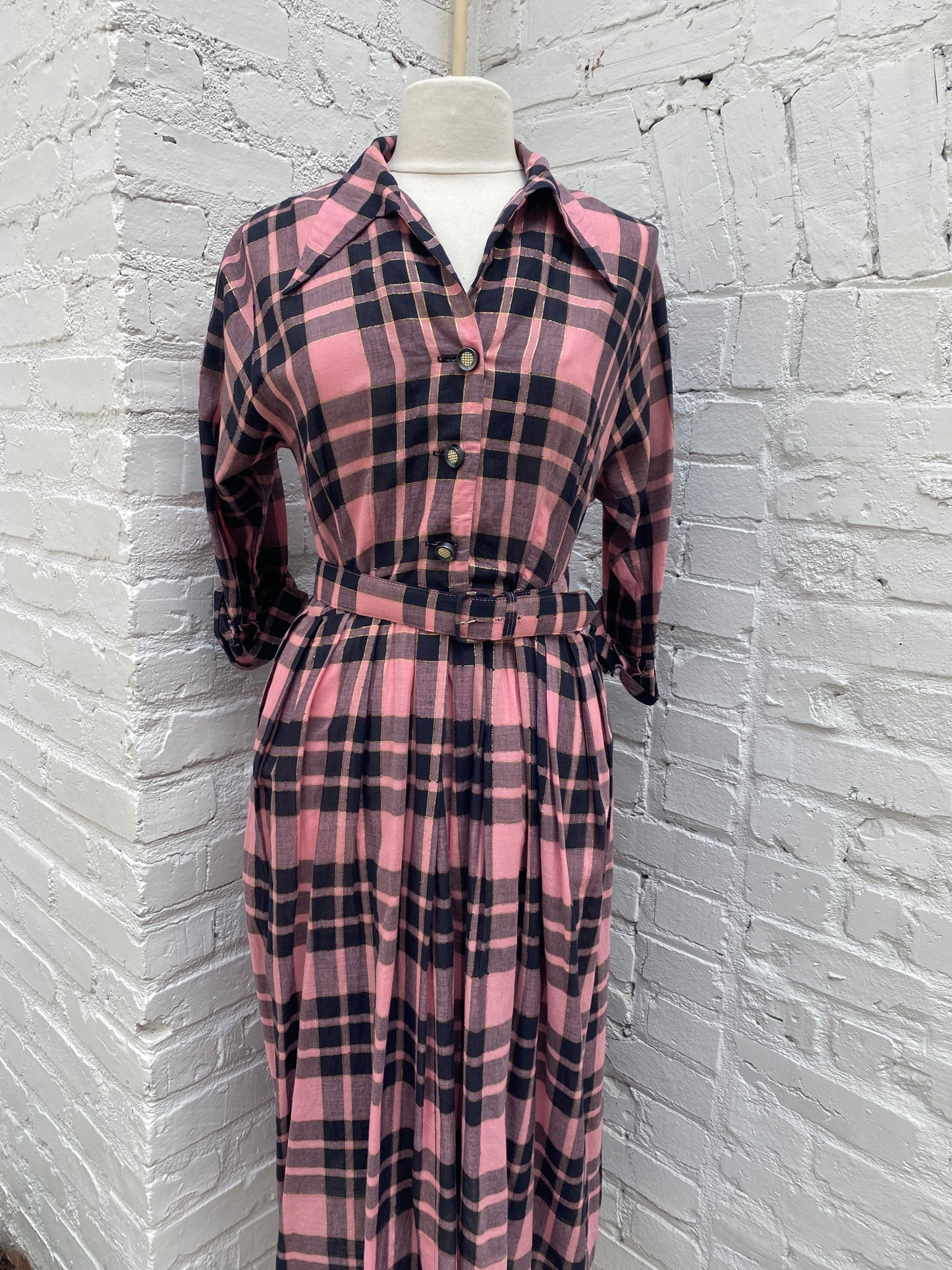 1950’s Black + Plaid Dress