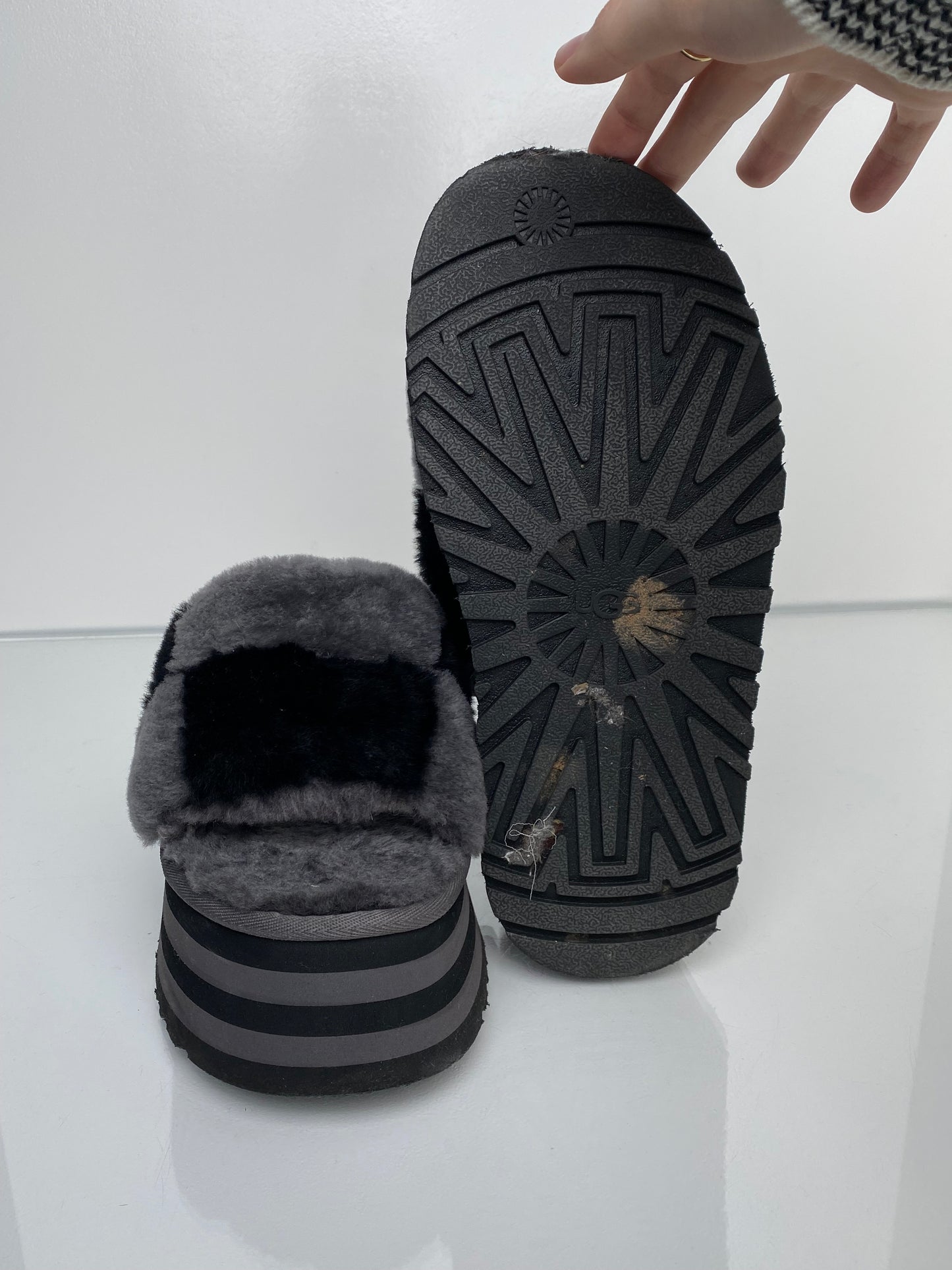 Ugg Grey/Black Checker Slippers, 39