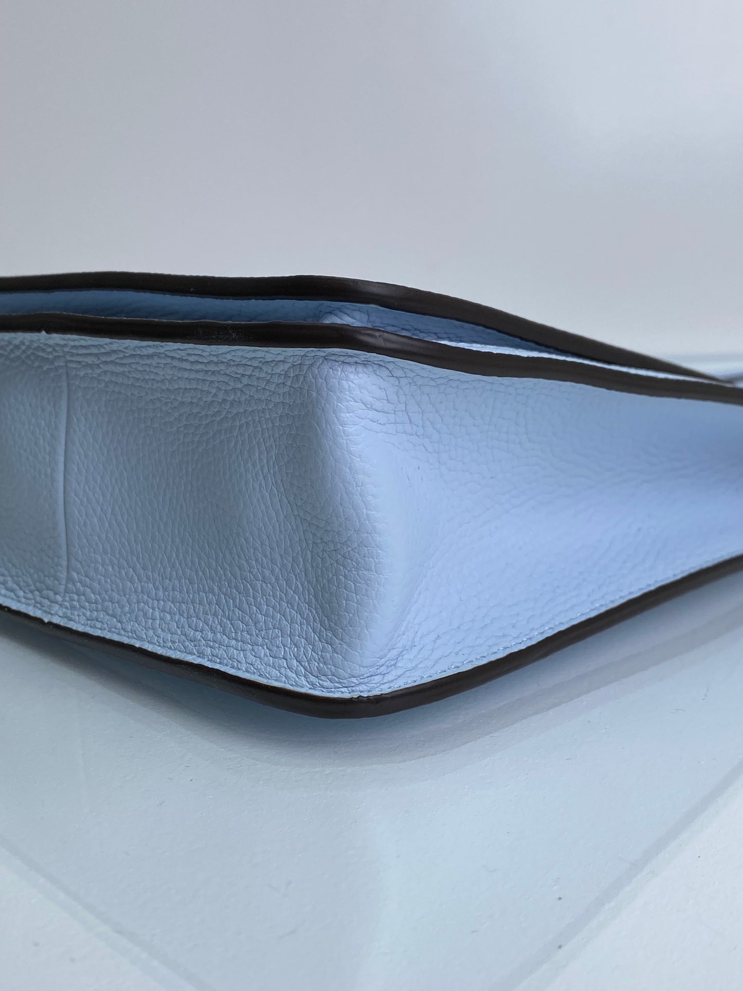MCM Light Blue Logo Embossed Crossbody Bag