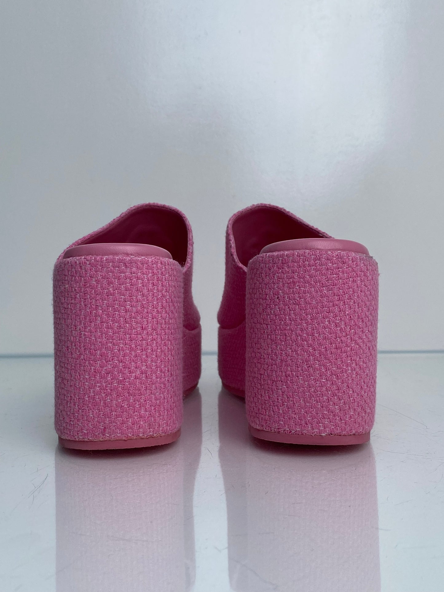 Maje Pink Woven Platform Wedges, 41