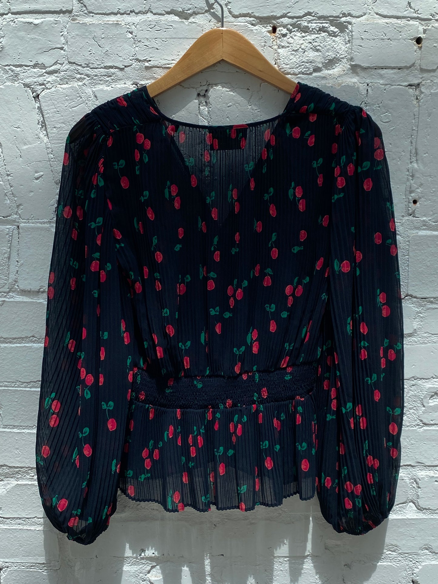 The Kooples Black Cherry Sheer Blouse, EST S