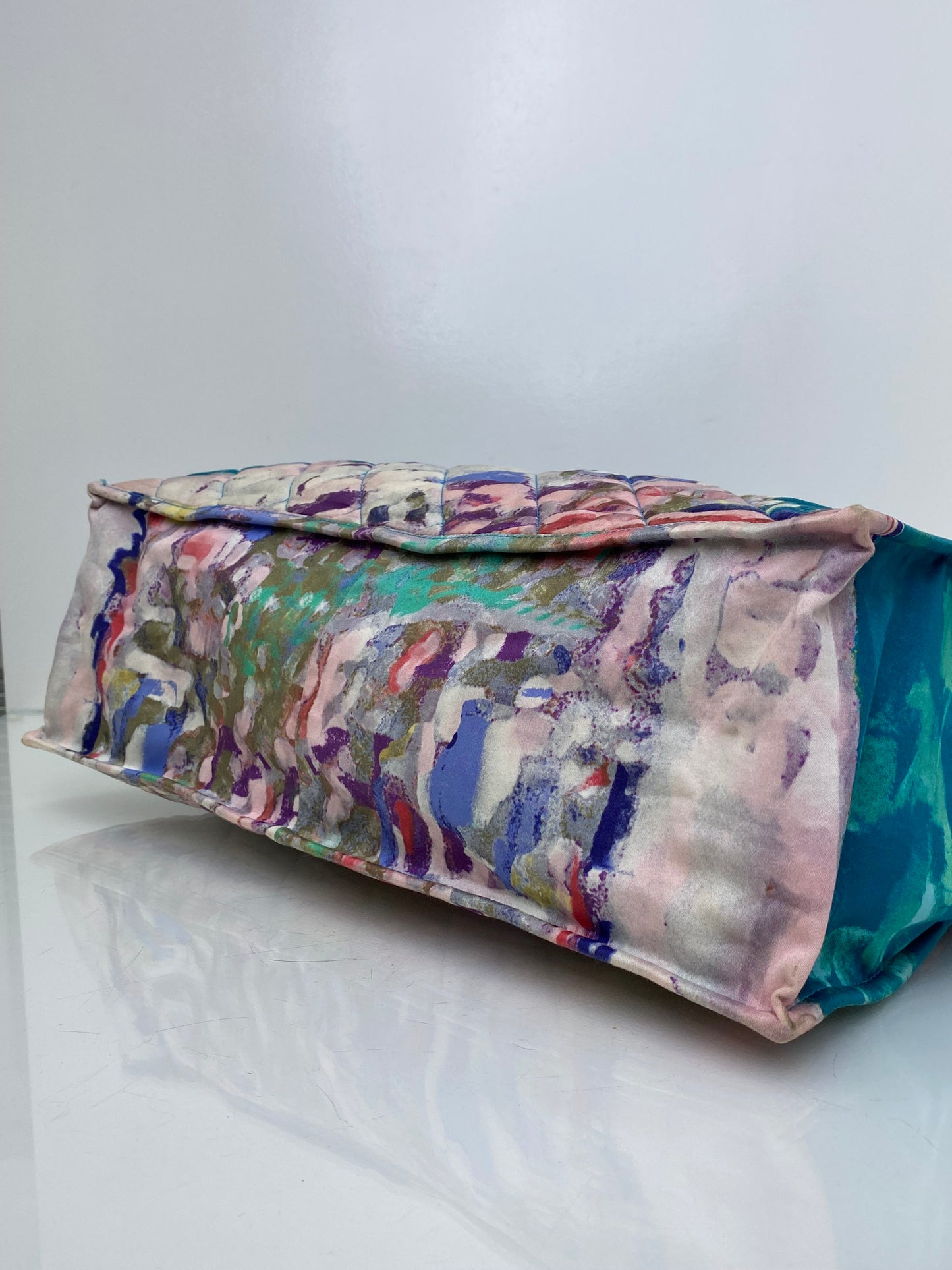 Chanel Blue & Multicolor Watercolors Large Tote Bag SHW