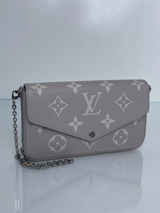 Louis Vuitton Grey Empreinte Pochette Félicie Bag SHW