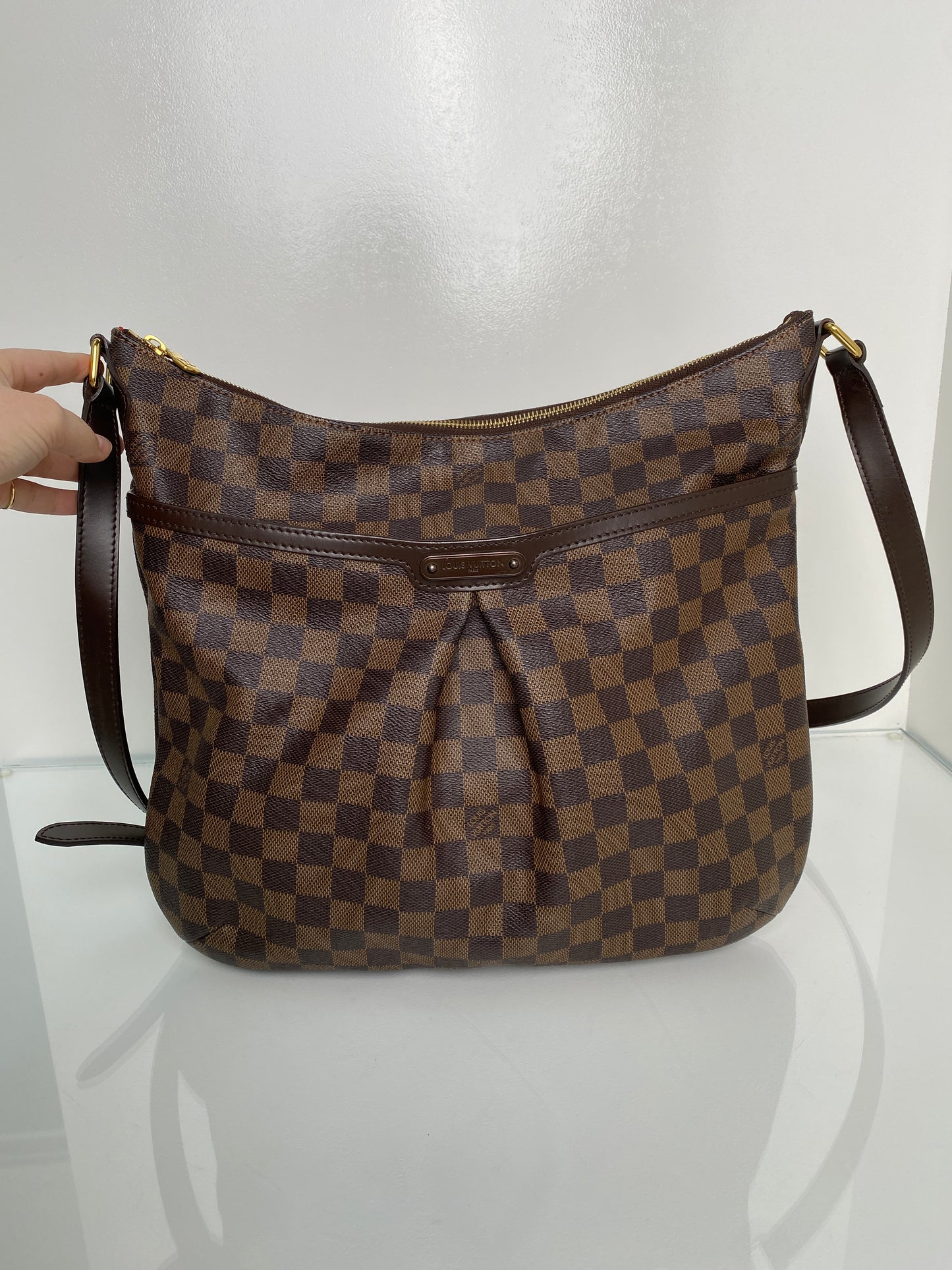 Louis Vuitton Damier Ebene Bloomsbury Crossbody Bag.