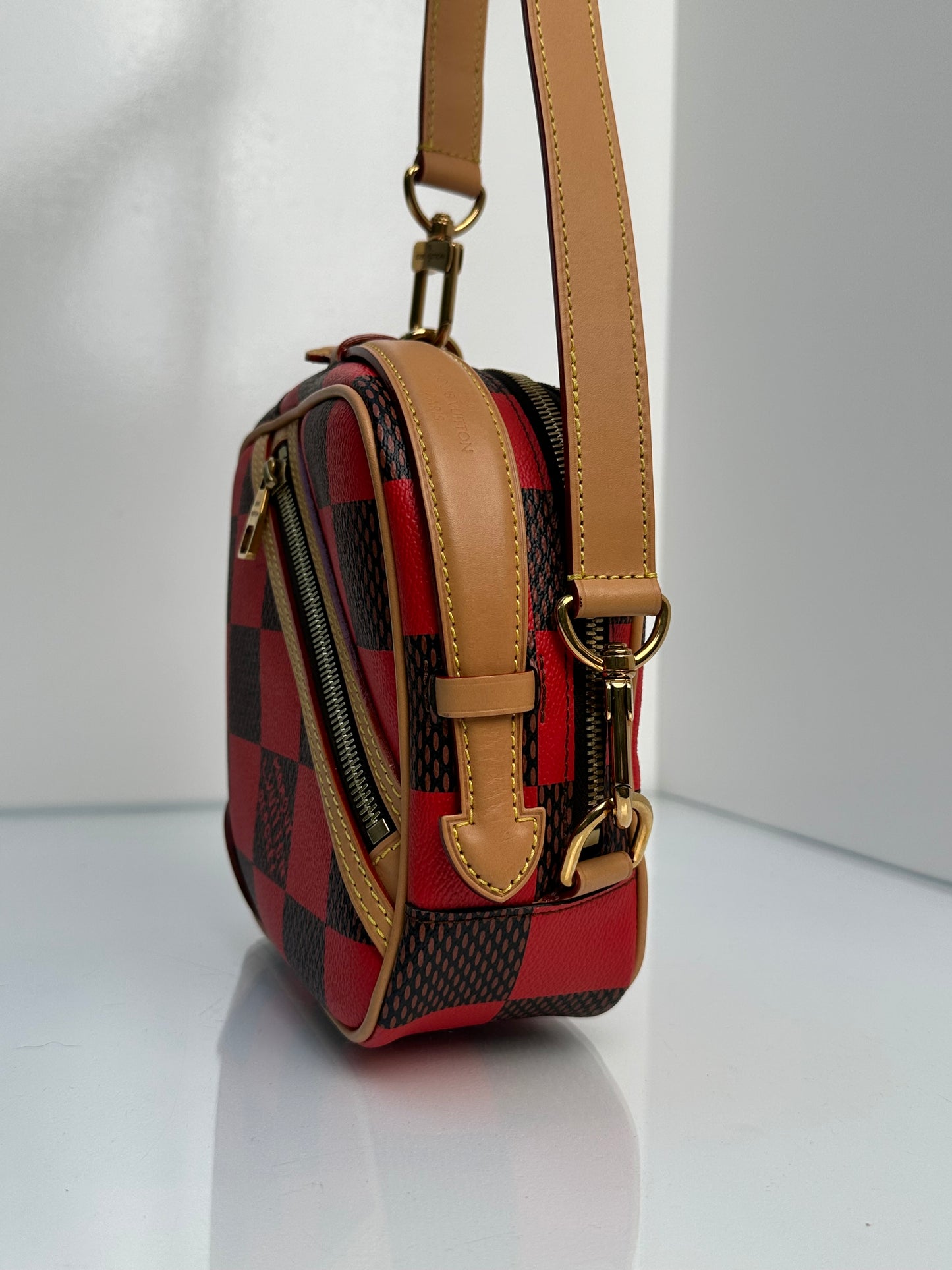 Louis Vuitton Red Chess Messenger Bag