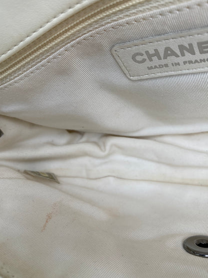 Chanel White & Black Lambskin Hula Hoop Bag SHW