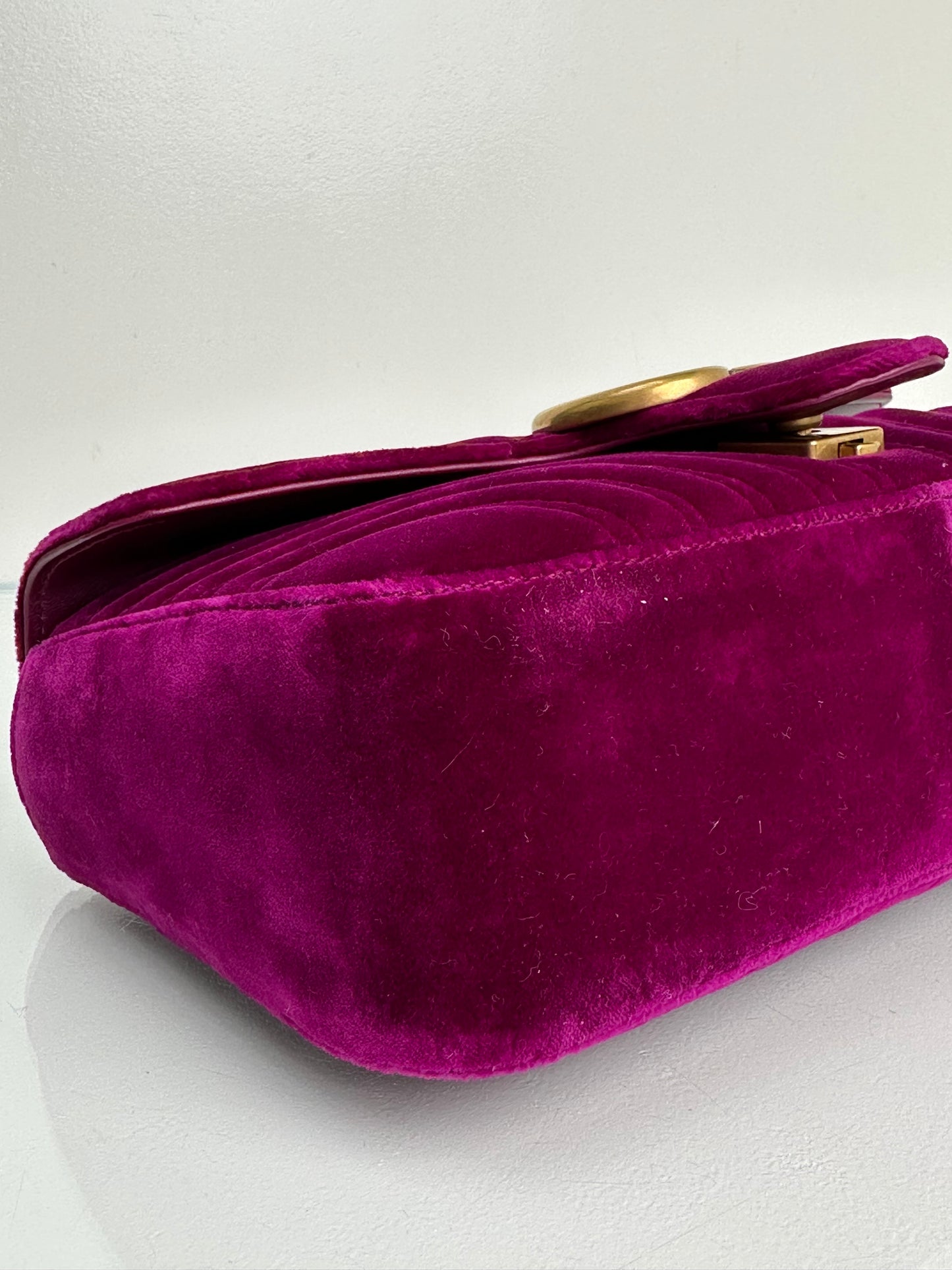 Gucci Purple Velvet Marmont Bag GHW