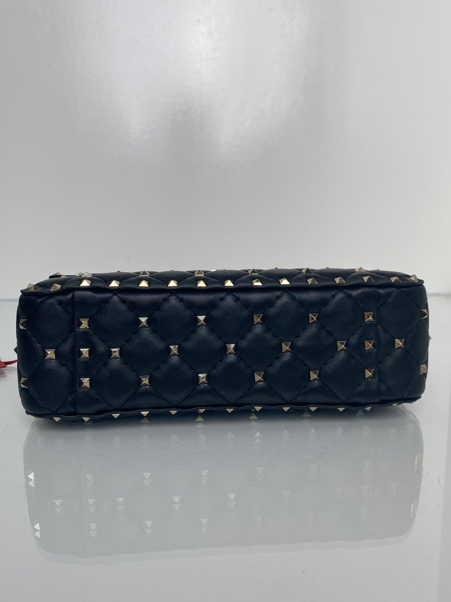 Valentino Black & White "VLTN" Rockstud Top Handle Crossbody Bag GHW