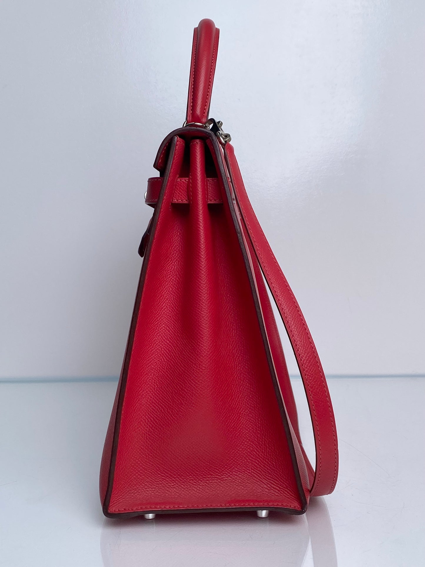 Hermes Kelly 35 Red Epsom PHW #O