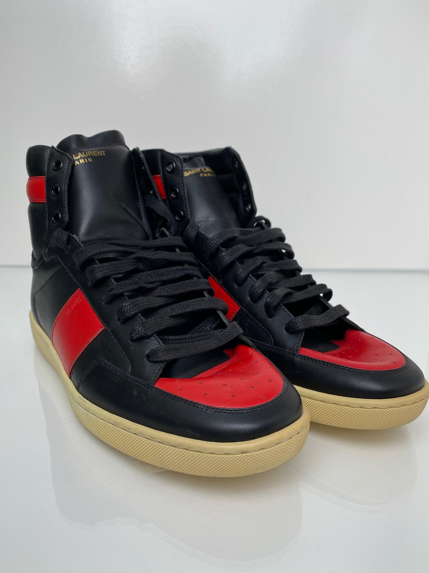 Saint Laurent.Black/Red Hightops, 43