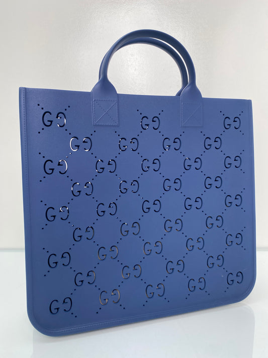 Gucci Navy Rubber GG Tote