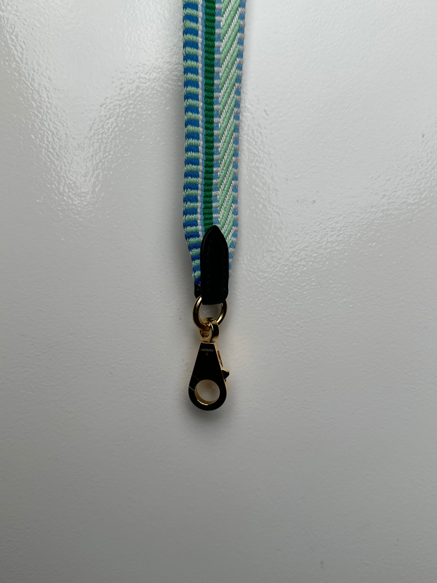 Hermes Teal & White Sangle Strap GHW
