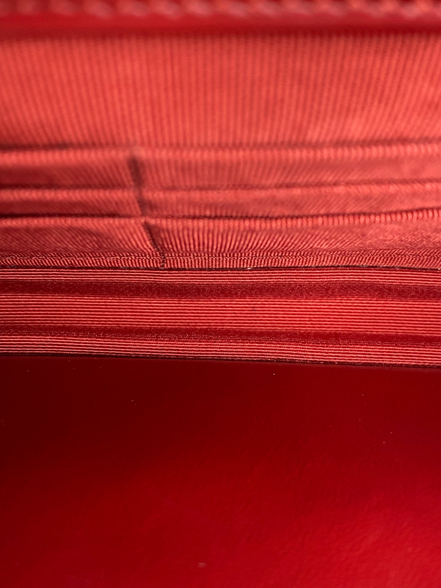 Chanel Red Lambskin Leather Wallet on Chain SHW