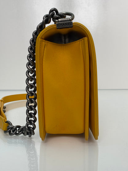 Chanel Medium Yellow Lambskin Boy Bag RHW #20