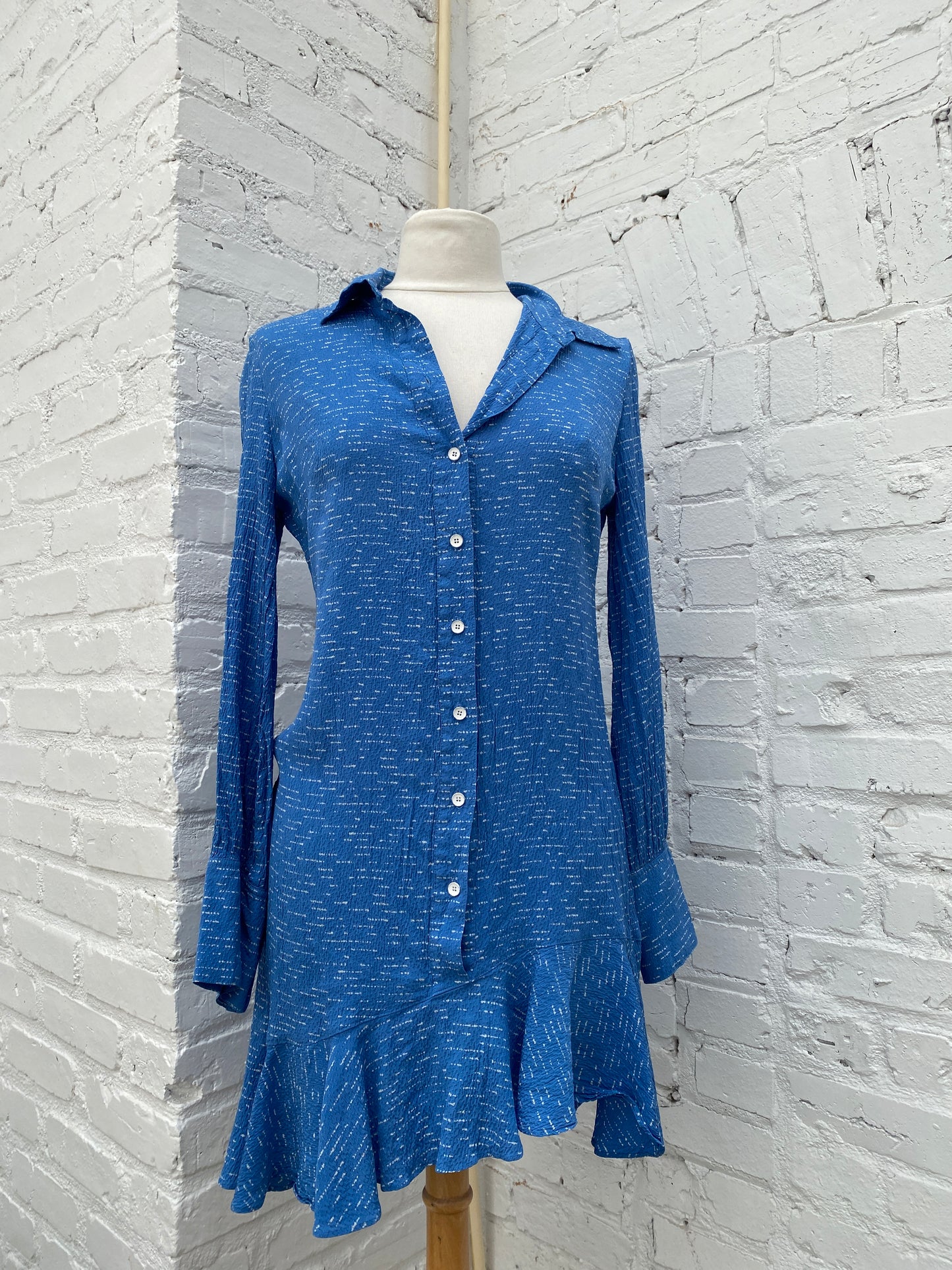 Derek Lam Blue Long Sleeve Dress, 8