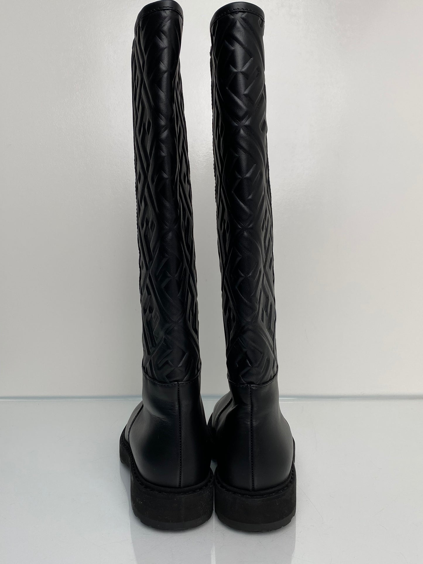 Fendi Black FF Logo Boots, 37.5