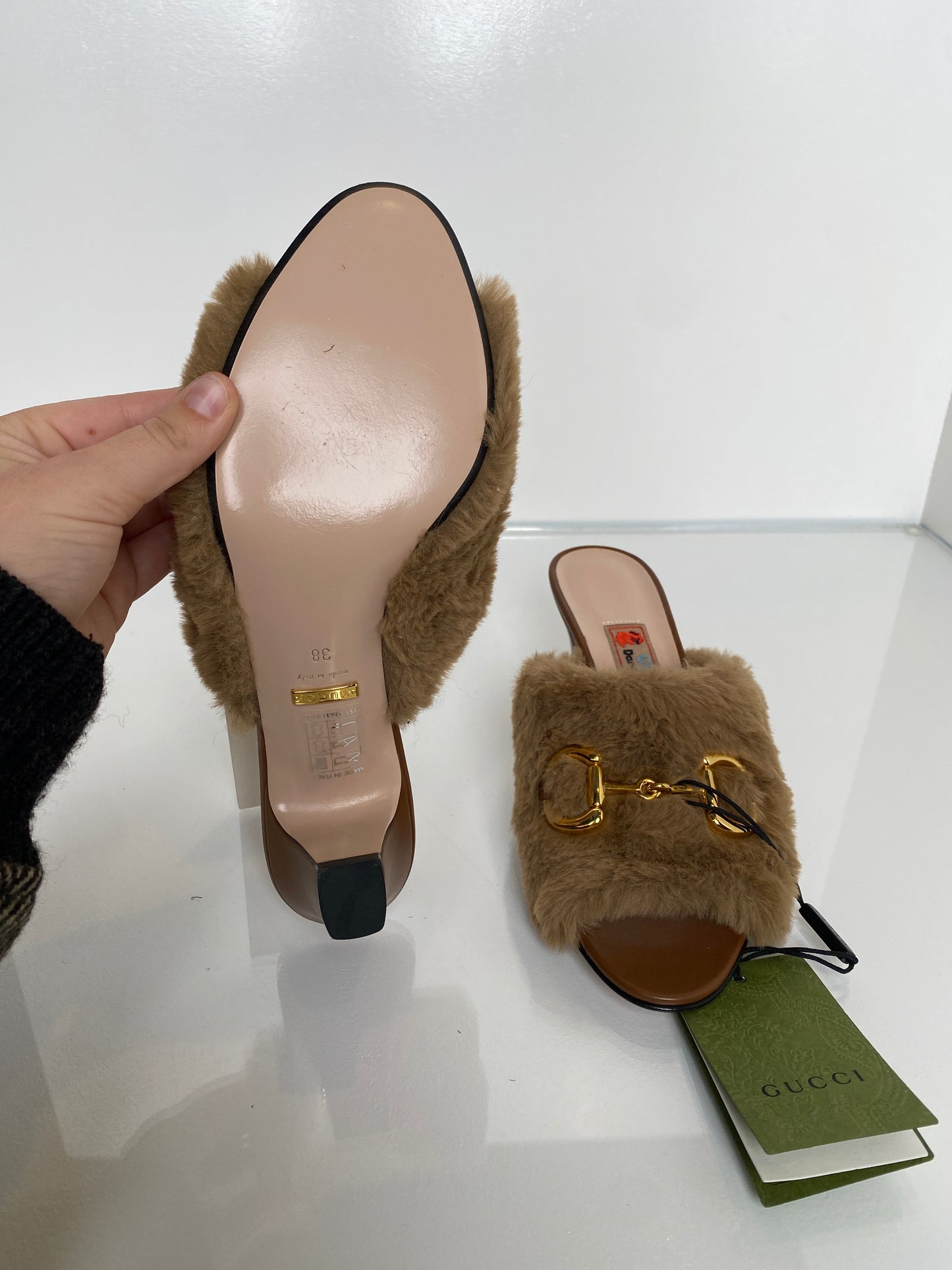 Gucci x Dans Lovert Brown Fur Heels, 38