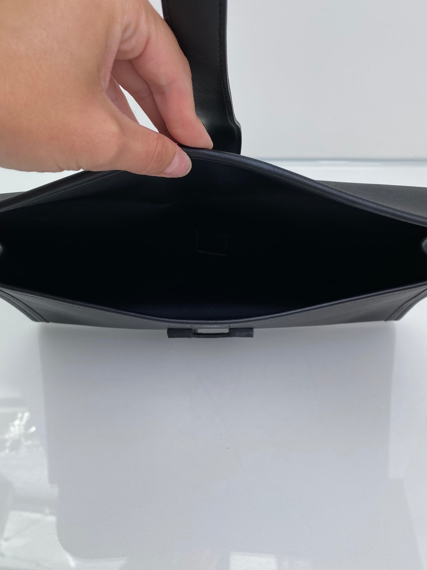 Hermes Black Jige 29 Swift Leather Clutch