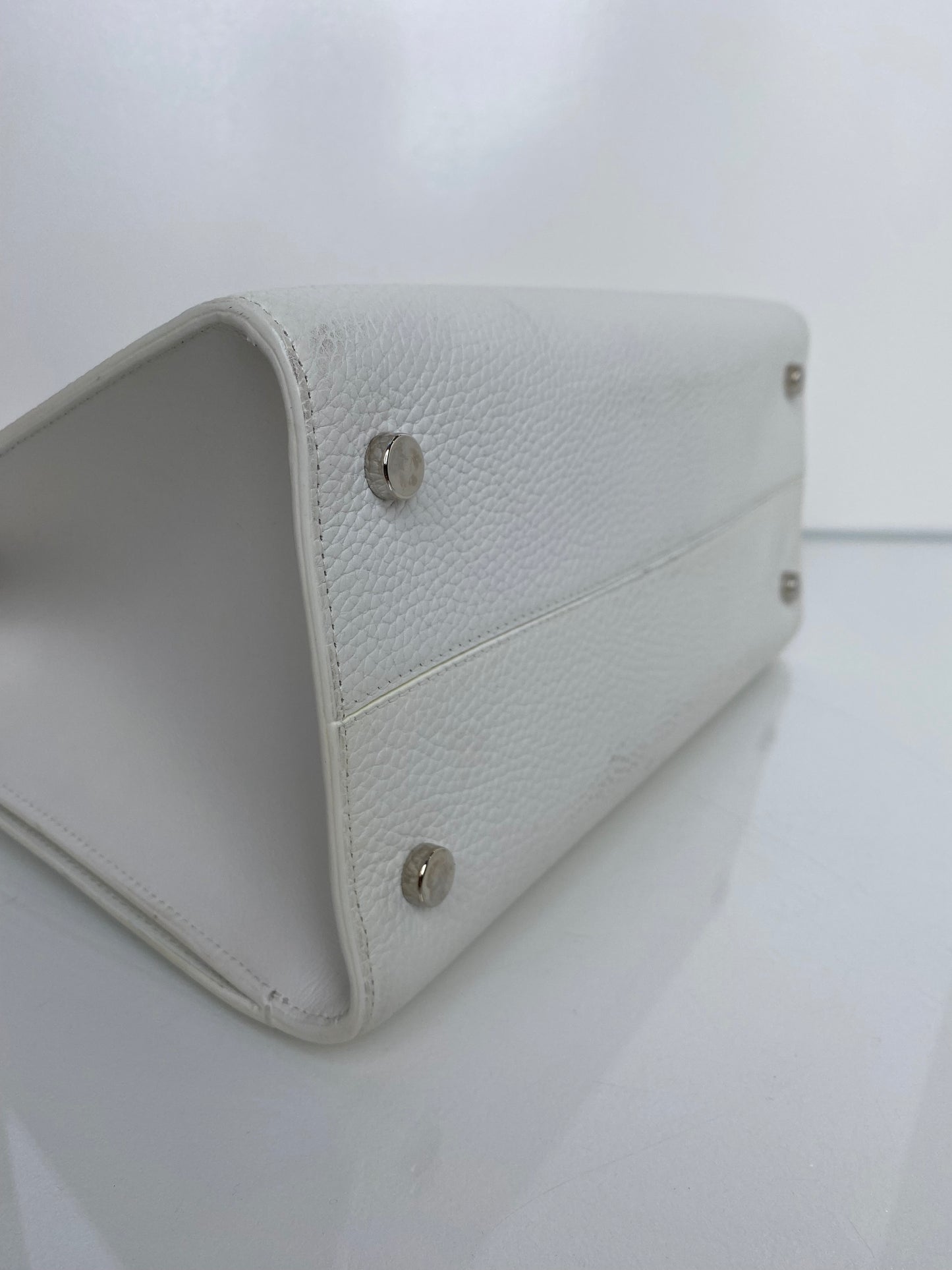 Christian Dior White Diorever Tophandle Bag SHW