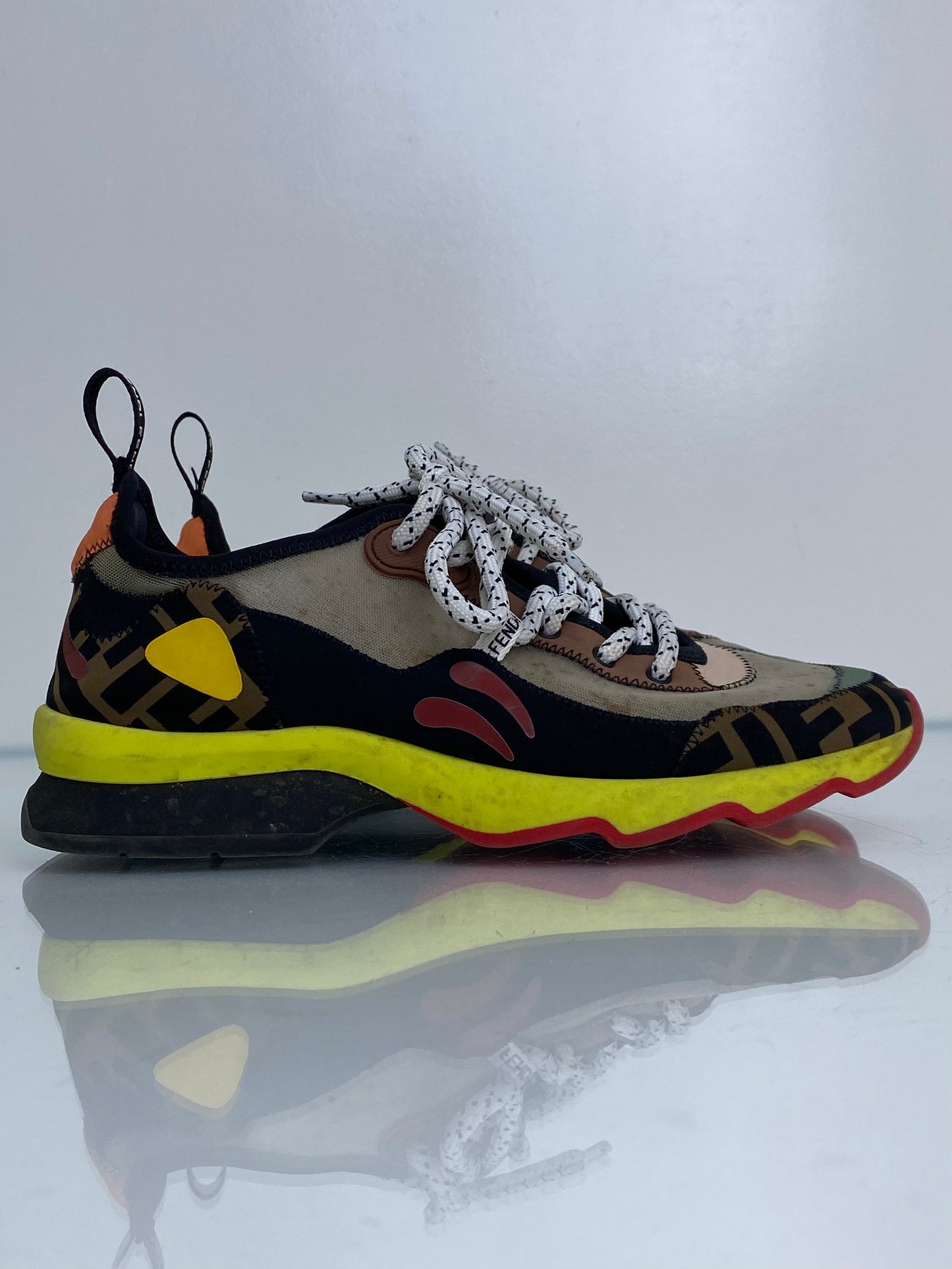 Fendi Zucca & Multicolor Mesh Sneakers, 36 (As Is)