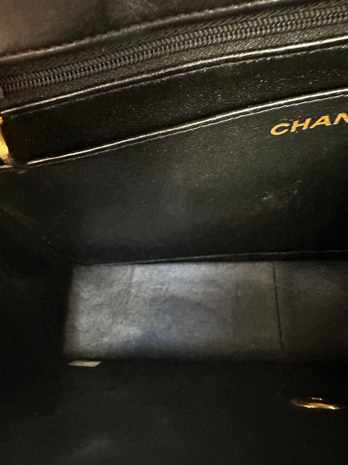 Chanel Vintage Black Jumbo Single Flap GHW