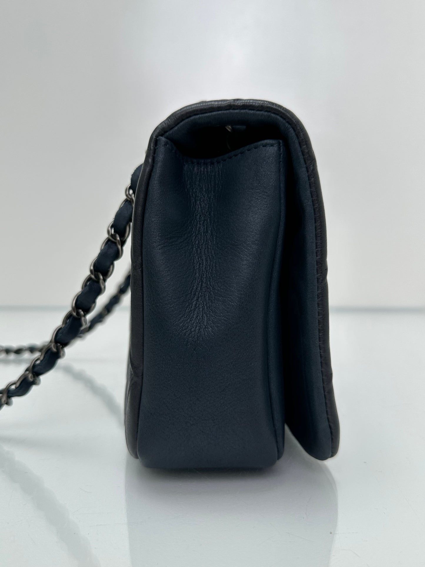 Chanel Blue Diamond Calfskin New Chic Medium Flap Bag RHW #18