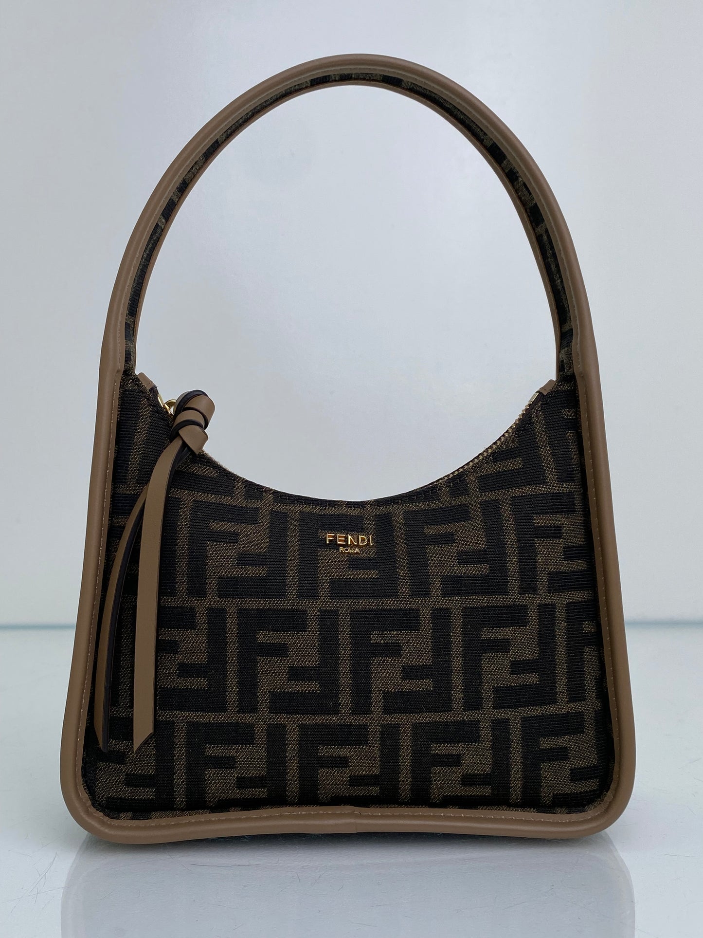 Fendi Brown FF Fendessence Mini Shoulder Bag GHW