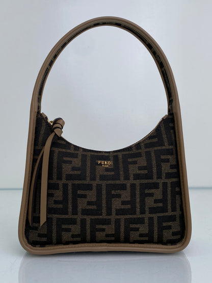 Fendi Brown FF Fendessence Mini Shoulder Bag GHW
