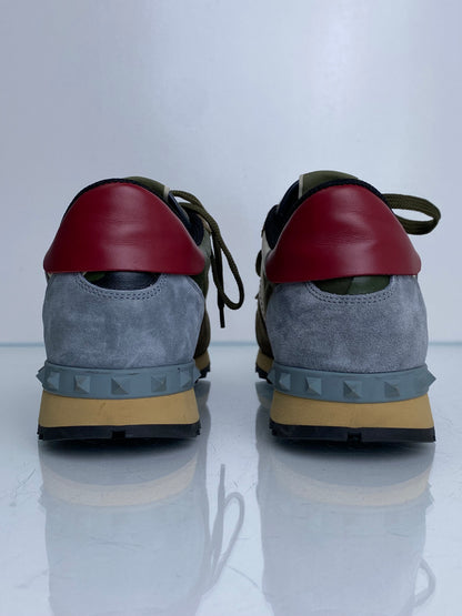 Valentino Men’s Green & Gray Camo Suede Sneakers, 43