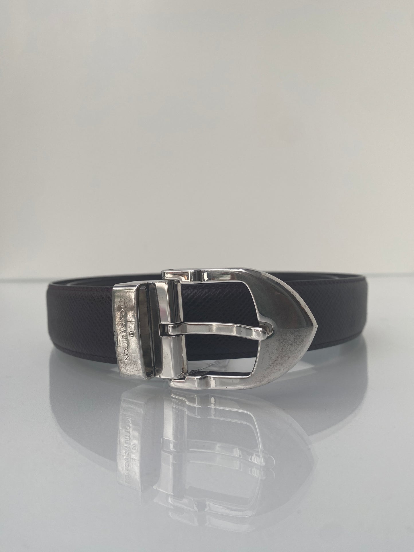 Louis Vuitton Dark Brown Leather Belt, 110