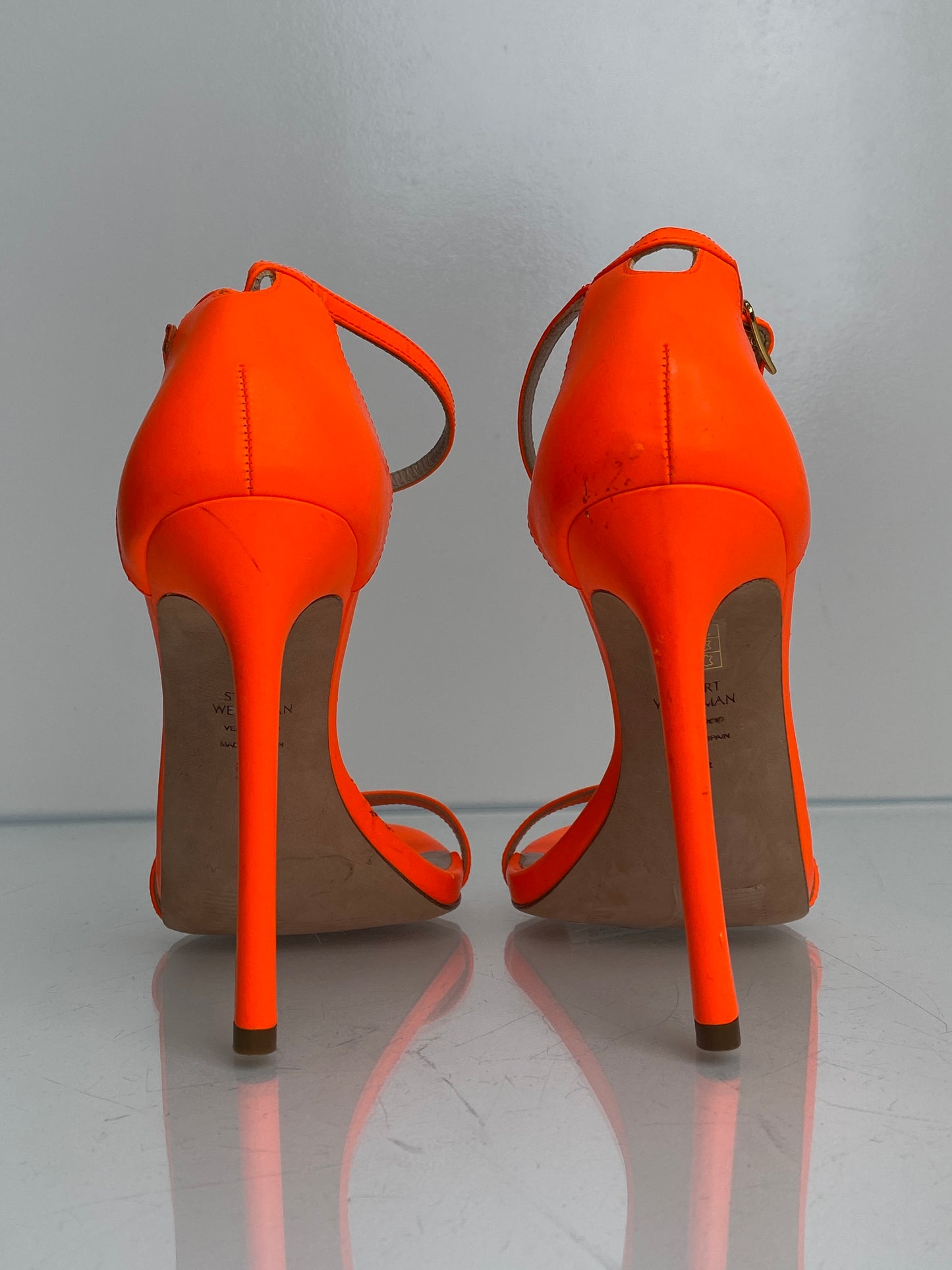 Stuart Weitzman Neon Orange Heels, 8.5 (As Is)