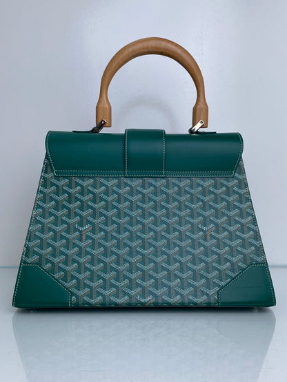 Goyard Green & Tan Saigon GM Tote Bag SHW