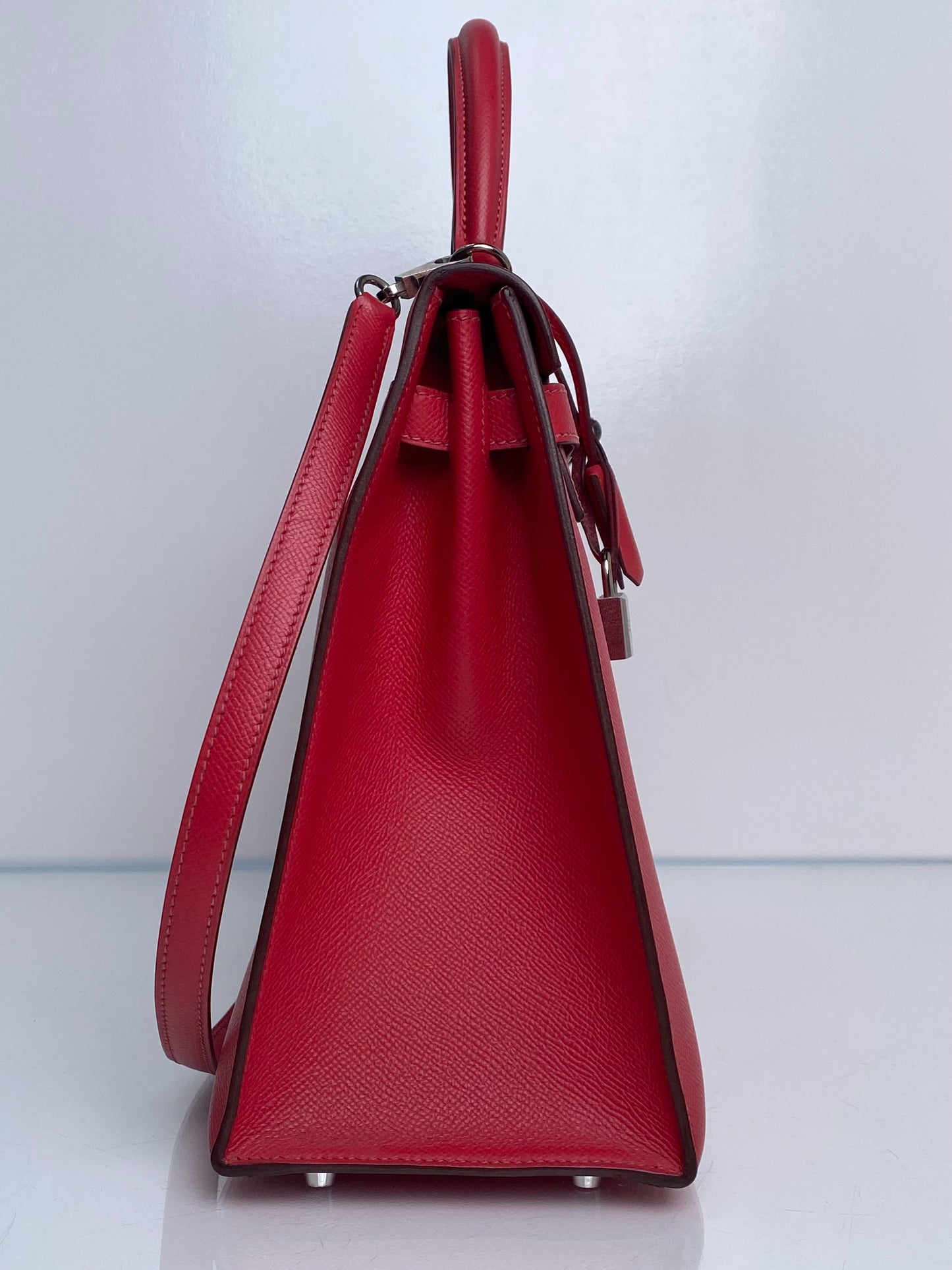 Hermes Kelly 35 Red Epsom PHW #O