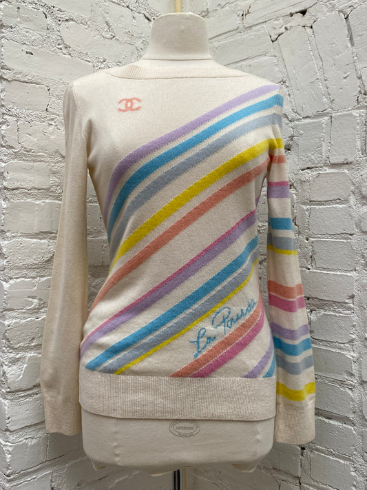 Chanel Cream & Pastels 2019 La Pausa Sweater, 38