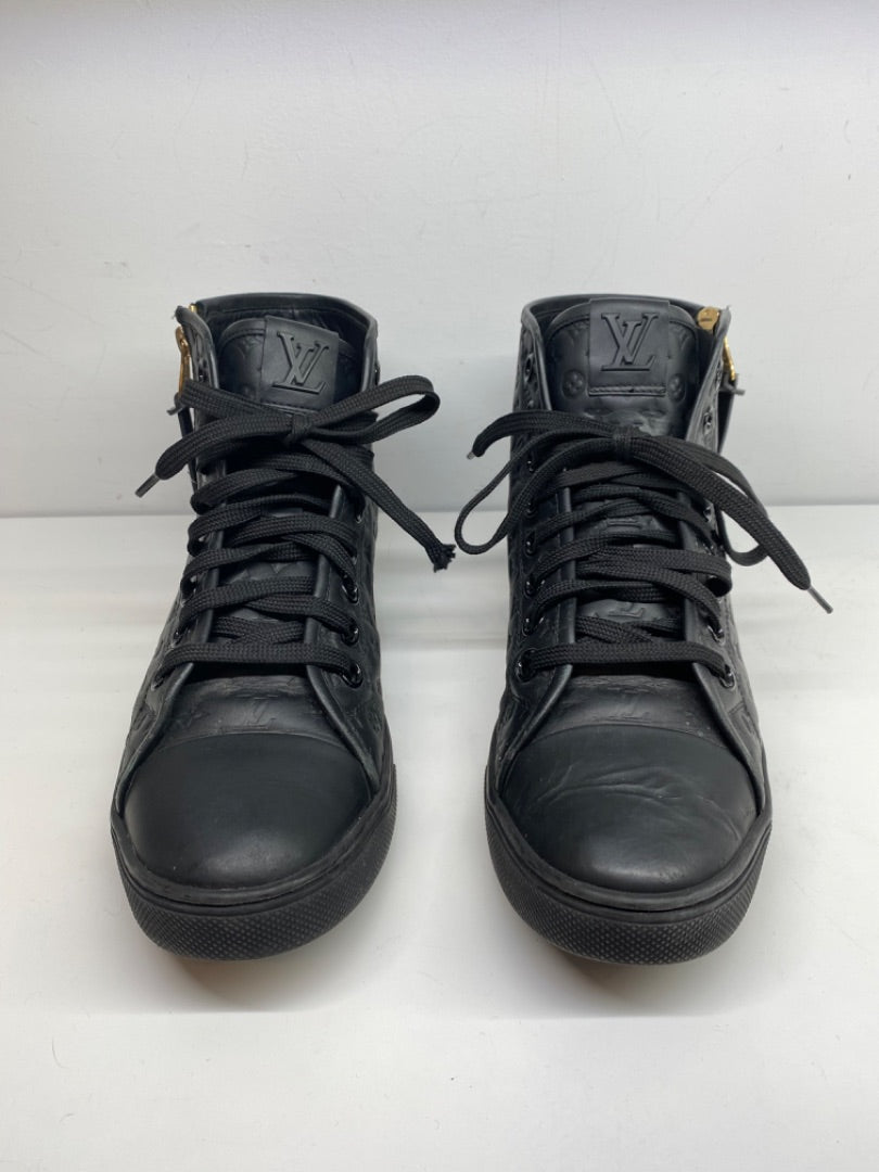 Louis Vuitton Black Leather Boots, Sz 38