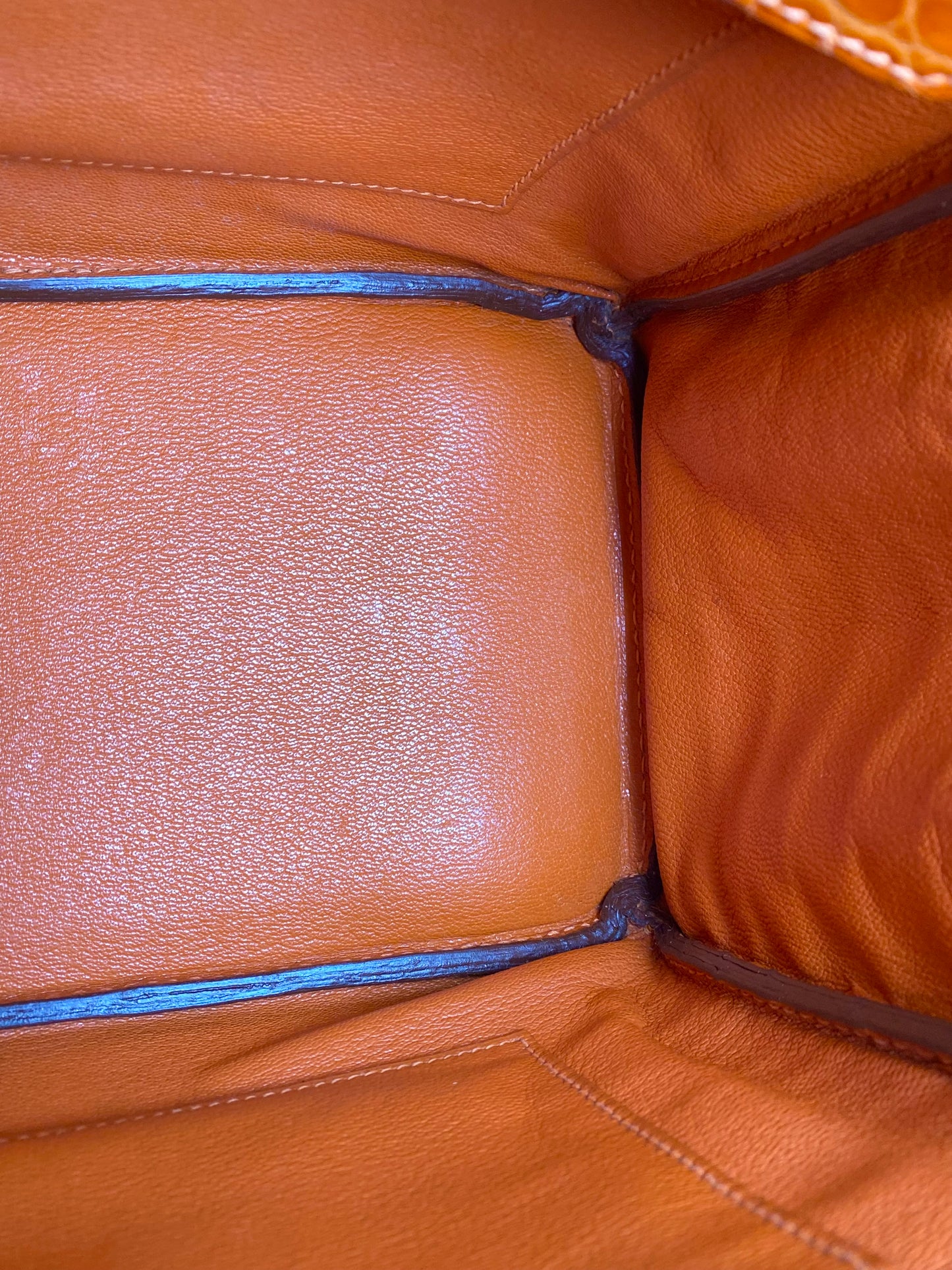 Hermes Birkin 30 Shiny Porosus Orange PHW #L