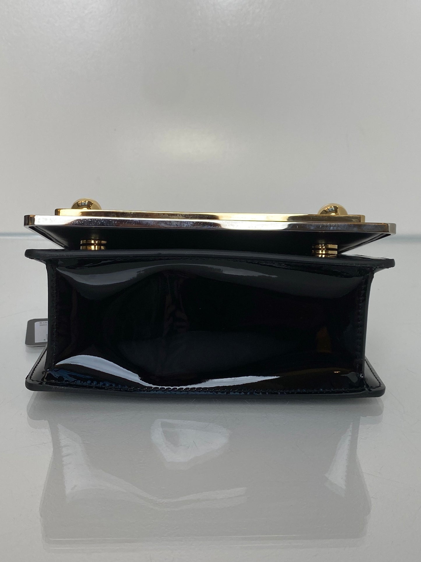 Dolce & Gabbana Black Patent & TTHW Plate Bag GHW