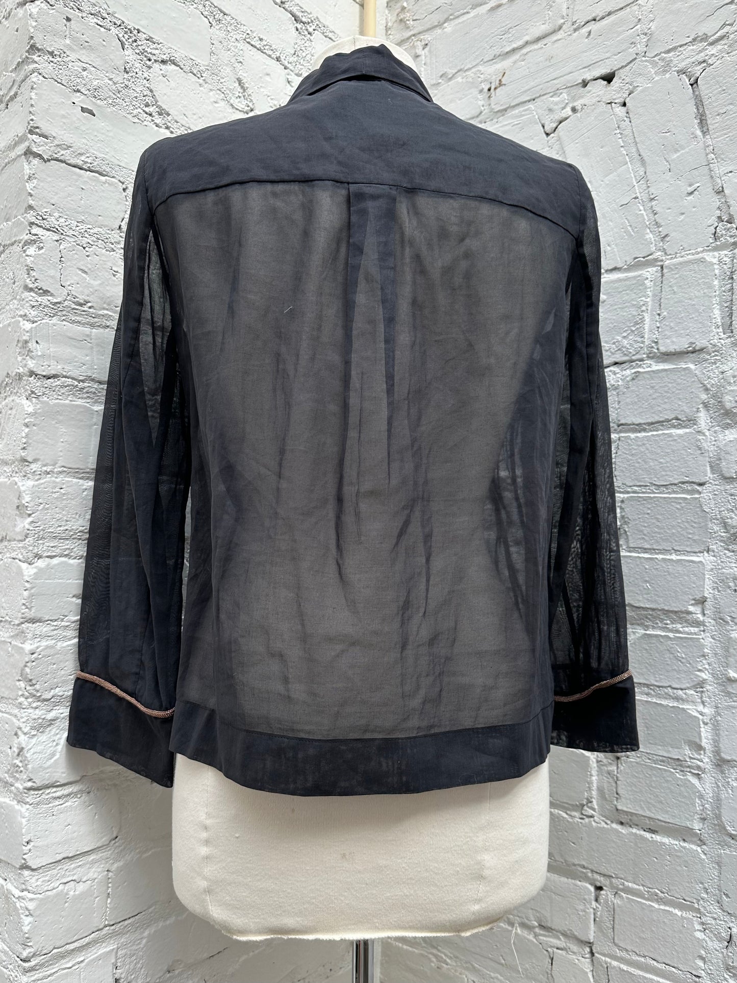 Brunello Cucinelli Sheer Black Jacket, S