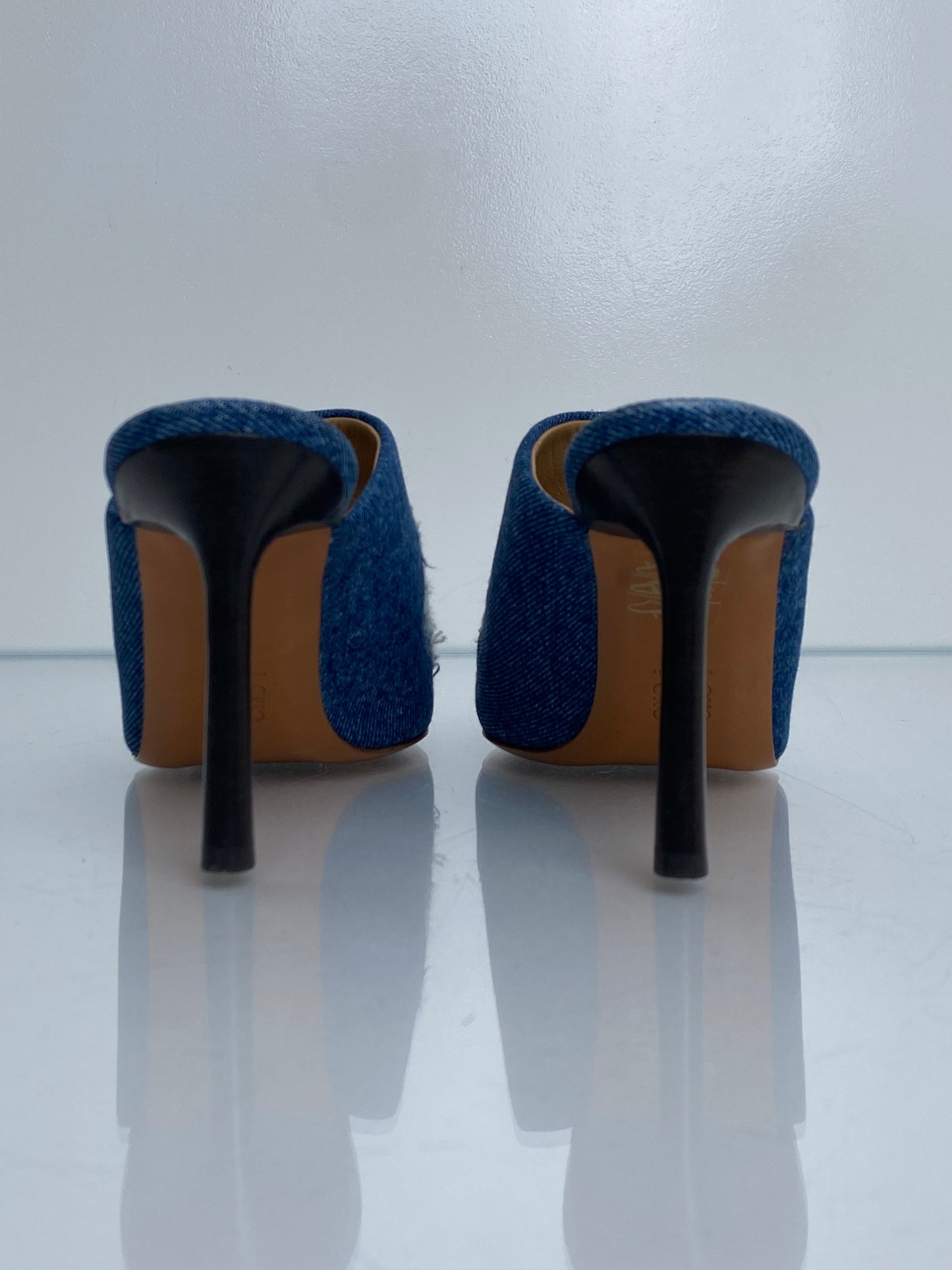 Loewe Medium & Acid Wash Denim Mule Heels, 38